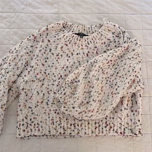 Lulus crop balloon sleeve sweater